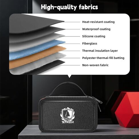 حافظة محرك فلاش مقاومة للحريق 10 فتحات مقاس XL، حافظة USB متوافقة مع Sandisk/لـ PNY/لـ Enfain USB وما إلى ذلك. حامل محرك الإبهام مع مقبض للاستخدام المنزلي والسفر في المكتب - أسود (حقيبة فقط) in Kuwait