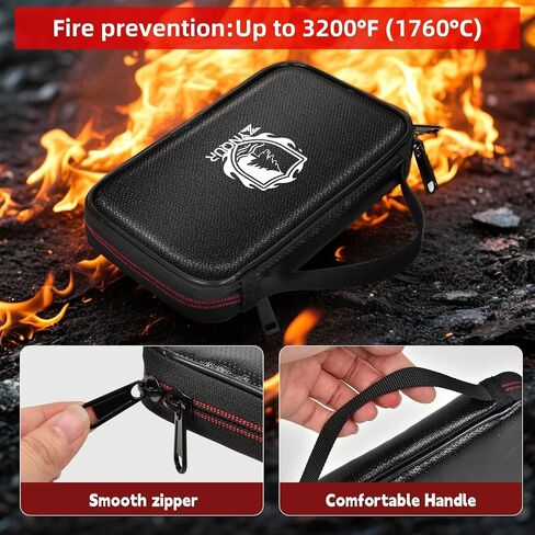 حافظة محرك فلاش مقاومة للحريق 10 فتحات مقاس XL، حافظة USB متوافقة مع Sandisk/لـ PNY/لـ Enfain USB وما إلى ذلك. حامل محرك الإبهام مع مقبض للاستخدام المنزلي والسفر في المكتب - أسود (حقيبة فقط) in Kuwait