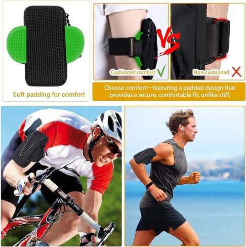 Universal Arm Band for Phone for Running - Armband Cell Phone Holder for Gym, Cycling, Compatible with 17/17Pro/16/15, Reflective & Adjustable (Black) in Saudi Arabia