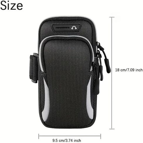 Sports Armband, Running Gym Universal Smartphone Arm Bag with Earphone Hole Multifunctional Pockets in Saudi Arabia