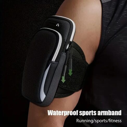 Sports Armband, Running Gym Universal Smartphone Arm Bag with Earphone Hole Multifunctional Pockets in Saudi Arabia