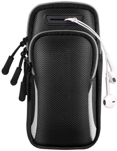 Sports Armband, Running Gym Universal Smartphone Arm Bag with Earphone Hole Multifunctional Pockets in Saudi Arabia