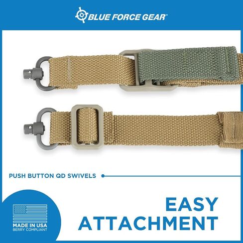 Blue Force Gear Padded Vickers Sling - Two Point Adjustable Hunting Strap with Swivels - Quick Adjustable Sling with Water-Resistant Strap for Outdoors - 57 to 67 Inches Tactical Accessory in Saudi Arabia