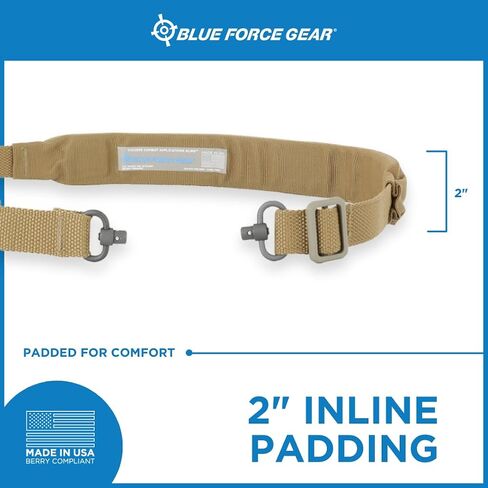 Blue Force Gear Padded Vickers Sling - Two Point Adjustable Hunting Strap with Swivels - Quick Adjustable Sling with Water-Resistant Strap for Outdoors - 57 to 67 Inches Tactical Accessory in Saudi Arabia
