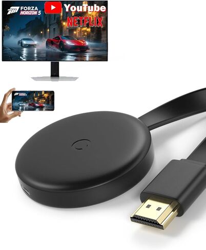 محول دونجل عرض HDMI لاسلكي، 1080P/2.4G+5.8G، بث فيديو/صوت بنقرة واحدة للهاتف، i-Pad، Android، Windows/الكمبيوتر المحمول إلى HDTV/جهاز العرض/الشاشة، يدعم Airplay/DLNA Miracast in Kuwait