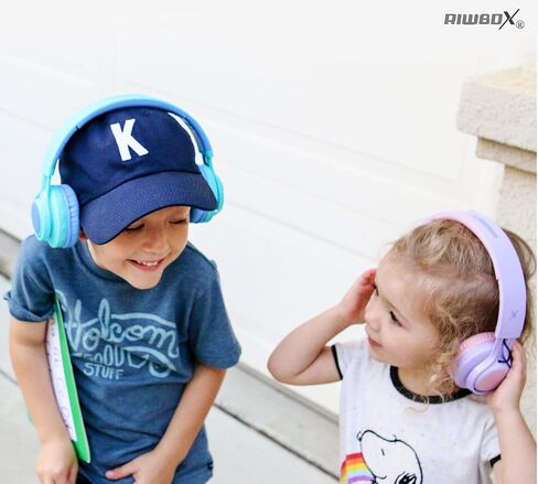 Riwbox WT-7S Kids Bluetooth Headphones Light Up, Foldable Stero Wireless Headset,with Microphone and Volume Control,Comfortable and Durable,for PC/Tablet/TV/Travel(Purple) in Saudi Arabia