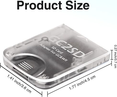 GC2SD Adapter for Gamecube & Wii – 512GB MicroSD Card Converter, Plug & Play with Swiss Auto-Load, Transparent Shell – Backup & Transfer Saves Easily (Transparent) in Saudi Arabia