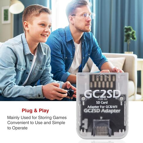 GC2SD Adapter for Gamecube & Wii – 512GB MicroSD Card Converter, Plug & Play with Swiss Auto-Load, Transparent Shell – Backup & Transfer Saves Easily (Transparent) in Saudi Arabia