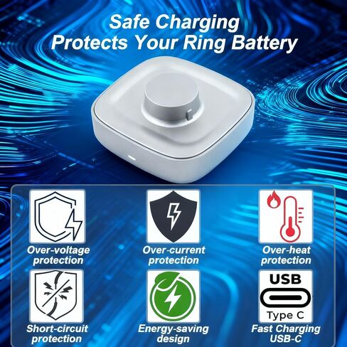 Smart Ring Charger Compatible with Oura Ring Gen 4, Size-Specific Replacement USB-C Fast Charger with Safe Temperature Control（Size 12） in Saudi Arabia