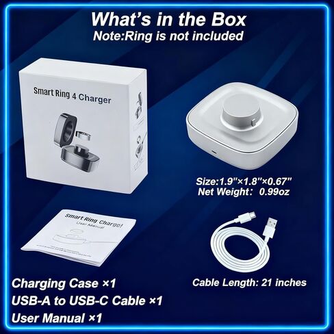Smart Ring Charger Compatible with Oura Ring Gen 4, Size-Specific Replacement USB-C Fast Charger with Safe Temperature Control（Size 12） in Saudi Arabia