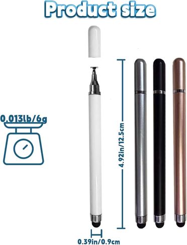 12 قطعة قلم لمس لشاشات اللمس، أقلام تصفيف 2 في 1 لشاشات اللمس، قلم لمس عالي الحساسية والدقة لأجهزة ipad iPhone Android اللوحية وجميع أجهزة شاشات اللمس العالمية in Kuwait