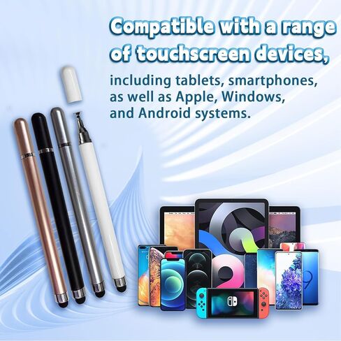 12 قطعة قلم لمس لشاشات اللمس، أقلام تصفيف 2 في 1 لشاشات اللمس، قلم لمس عالي الحساسية والدقة لأجهزة ipad iPhone Android اللوحية وجميع أجهزة شاشات اللمس العالمية in Kuwait