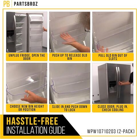WPW10710203 W10710203 Refrigerator Door Bin - Compatible Whirlpool Kenmore Maytag Fridge Door Parts - Replaces AP6023888 W10451871 PS11757236 - Typically Holds Jars and Bottles in Saudi Arabia