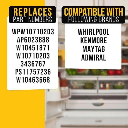 WPW10710203 W10710203 Refrigerator Door Bin - Compatible Whirlpool Kenmore Maytag Fridge Door Parts - Replaces AP6023888 W10451871 PS11757236 - Typically Holds Jars and Bottles in Saudi Arabia