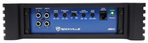 حزمة صوت السيارة من Rockville: مضخم صوت أحادي للسيارة dB12 بقدرة 2000 وات/ 500 وات RMS، مجموعة تركيب كاملة لمضخم الصوت RWK41 ذات 4 قياسات، قطعتان in Saudi Arabia