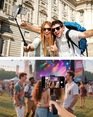 Selfie Stick with Wireless Remote – Portable Selfie Stick for iPhone & Android, Lightweight Foldable Travel Phone Holder for Cell Phone, for Photograph, Video Recording, Streaming, Black in Kuwait