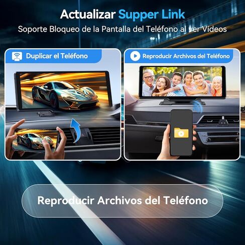 شاشة Carplay محمولة للسيارة، شاشة لمس Carplay لاسلكية 10.26 بوصة وشاشة لمس Android Auto Car Play مع كاميرا احتياطية 1080P، نظام تحديد المواقع العالمي (GPS)، التحكم الصوتي، بلوتوث 5.0 (10.26 بوصة) in Kuwait