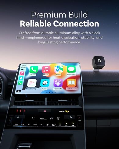 محول Carplay اللاسلكي OTTOCAST Mini Cube 3.0 لأجهزة Apple iPhone، محول Android التلقائي 2 في 1، تحويل CarPlay السلكي إلى اتصال تلقائي لاسلكي منخفض الكمون لنظام iOS 10+ وAndroid 11+ (أسود) in Saudi Arabia