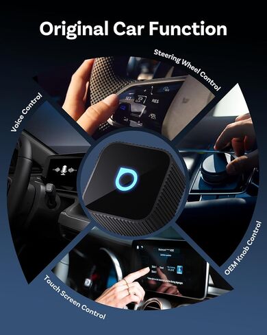 محول Carplay اللاسلكي OTTOCAST Mini Cube 3.0 لأجهزة Apple iPhone، محول Android التلقائي 2 في 1، تحويل CarPlay السلكي إلى اتصال تلقائي لاسلكي منخفض الكمون لنظام iOS 10+ وAndroid 11+ (أسود) in Saudi Arabia