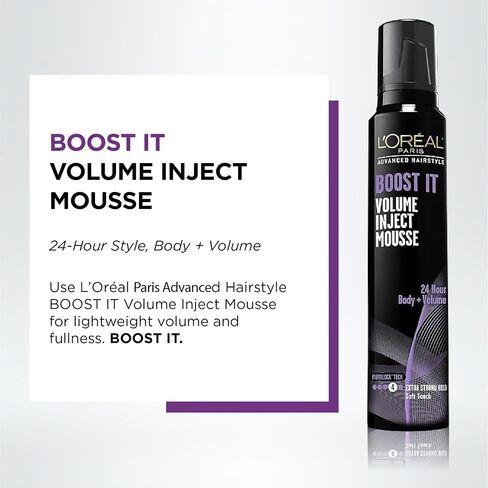 L'Oreal Paris Hair Care Advanced Hairstyle Boost It Volume Inject Mousse, 8.3 Ounce in Saudi Arabia