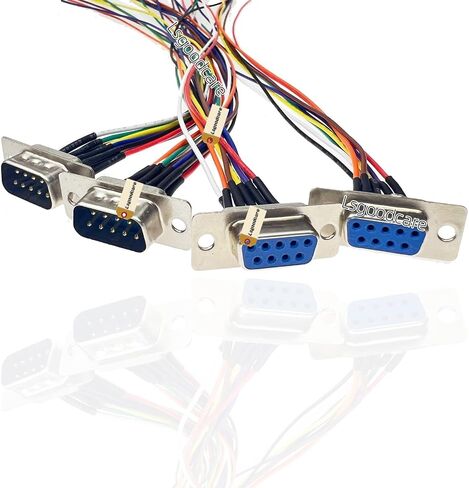 Lsgoodcare 4Pcs RS232 DB9 Connector Serial VGA 9 Pin Female 2 Rows Solder Type Plug D-SUB Male Plug Socket Connector with 11.81Inch Wire ﻿ (Male Female) in Saudi Arabia