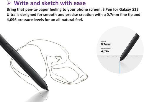 S23 Ultra Stylus Pen (WithBluetooth) Replacement for Samsung Galaxy S23 Ultra 5G All Versions S Pen with 5xTips/Nibs (Phantom Black) in Kuwait