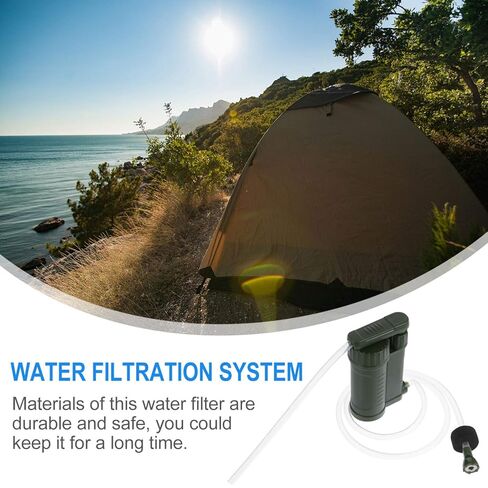 Garneck 1pc Portable Water Filter Pump Compact Emergency Water Purifier for Camping Hiking and Outdoor Activities Lightweight Personal Filtration Device in Saudi Arabia