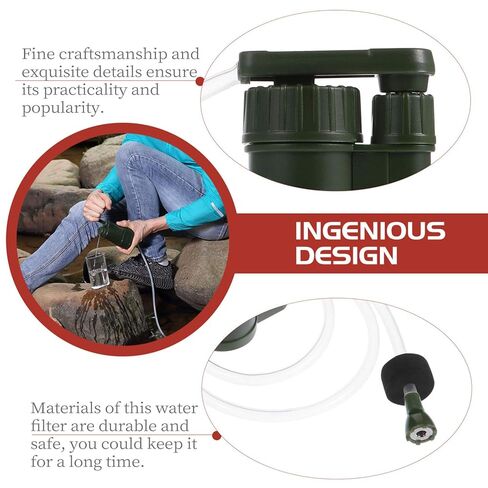 Garneck 1pc Portable Water Filter Pump Compact Emergency Water Purifier for Camping Hiking and Outdoor Activities Lightweight Personal Filtration Device in Saudi Arabia