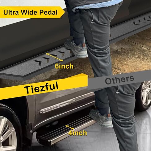 تشغيل لوحات التشغيل المتوافقة مع Ford F150 2015-2025 Supercrew Cab 4 أبواب كاملة الحجم ، خطوات جانبية مضادة للانزلاق تناسب F250 F350 2017-2025 Super Duty Crew Cab ، ملمس الأسود Nerf Bars in Kuwait