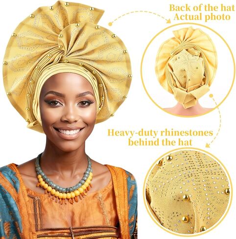 أغطية الرأس النيجيرية أفريقيا ، عصابة رأس جيلي ، التفاف اليد بالخرز - مصنوعة لحفلات الزفاف أحداث الأحداث in Kuwait