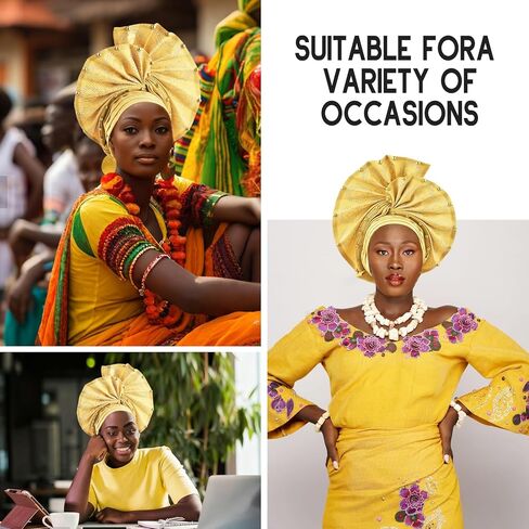 أغطية الرأس النيجيرية أفريقيا ، عصابة رأس جيلي ، التفاف اليد بالخرز - مصنوعة لحفلات الزفاف أحداث الأحداث in Kuwait