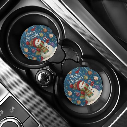 GIFTPUZZ Sea Turtle Animal Car Coasters for Drinks - Rubber Coaster Auto Pad Cup Holder Mat 2.75" - Protect Car & Furniture - Blue in Saudi Arabia