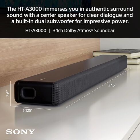 تلفزيون سوني 65 بوصة 4K فائق الوضوح BRAVIA 3 LED تلفزيون Google الذكي مع Dolby Vision HDR وميزات حصرية لجهاز Playstation®5 (K-65S30)، موديل 2024 ومكبر الصوت Sony HT-A3000 3.1ch Dolby Atmos Soundbar in Saudi Arabia