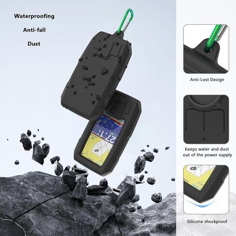 غطاء حماية من السيليكون من Fishfinder متوافق مع محول الطاقة Garmin Striker 4 مقاس 3.5 بوصة، وملحقات الإلكترونيات البحرية (أسود) in Saudi Arabia