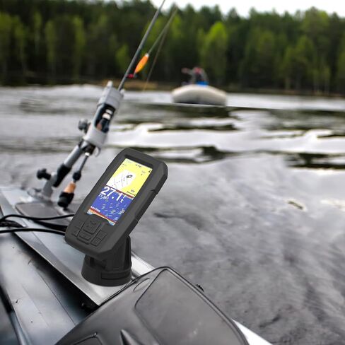 غطاء حماية من السيليكون من Fishfinder متوافق مع محول الطاقة Garmin Striker 4 مقاس 3.5 بوصة، وملحقات الإلكترونيات البحرية (أسود) in Saudi Arabia
