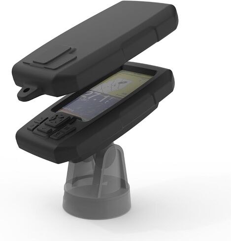 غطاء حماية من السيليكون من Fishfinder متوافق مع محول الطاقة Garmin Striker 4 مقاس 3.5 بوصة، وملحقات الإلكترونيات البحرية (أسود) in Saudi Arabia