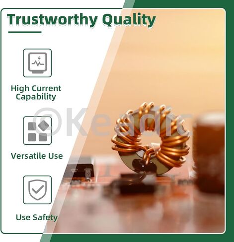 Keadic 25 Pcs Toroid Magnetic Core Inductor Copper Wire Wind Wound Assortment Kit, Inductance Coil Perfect for Transformers DIY Circuit Board（ 22UH-5A 47UH-3.8A 220UH-1.96A 330UH-1.96A 100UH-2.8A ） in Saudi Arabia