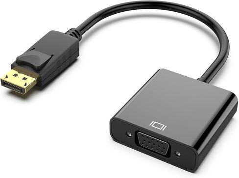 DisplayPort إلى VGA، محول شاشة DP أحادي الاتجاه مطلي بالذهب إلى VGA 1080P (ذكر إلى أنثى) متوافق مع Lenovo وDell وHP وASUS in Saudi Arabia
