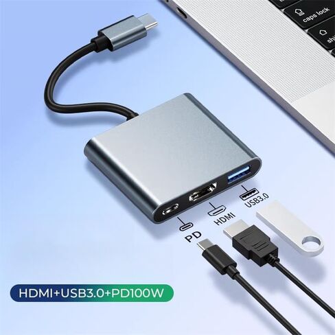 3 in1 HDMI to VGA Adapter for Switch TV,Adapter Support 4K/30HZ Travel Dock with HDMI2.0 USB3.0 Port in Saudi Arabia
