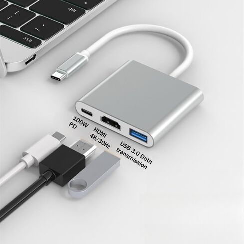 3 in1 HDMI to VGA Adapter for Switch TV,Adapter Support 4K/30HZ Travel Dock with HDMI2.0 USB3.0 Port in Saudi Arabia