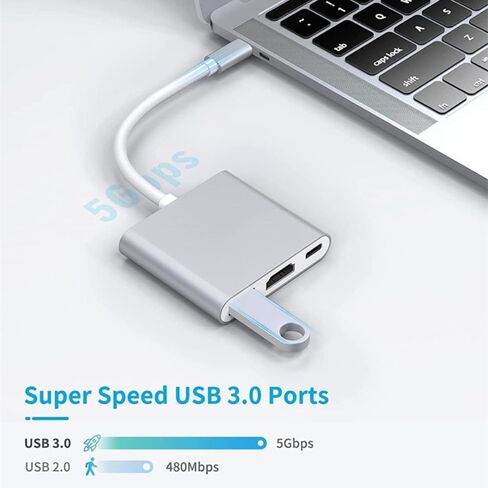 3 in1 HDMI to VGA Adapter for Switch TV,Adapter Support 4K/30HZ Travel Dock with HDMI2.0 USB3.0 Port in Saudi Arabia