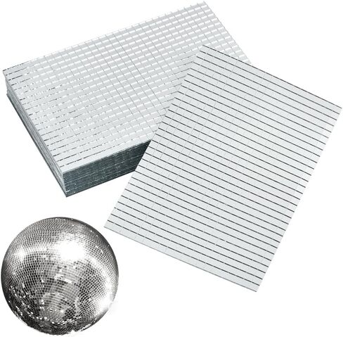 OTYMIOW 2250PCS Disco Tiles Self Adhesive Disco Ball Tiles, 10 x 10 MM Disco Stickers Sheet Disco Ball Stickers Disco Mirror Tiles Mosaic Mirror Tiles Mirror Squares Self Adhesive Mosaic Tiles for DIY in Kuwait