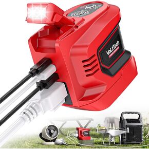 350W العاكس للطاقة لـ DeWalt: محول البطارية المحمولة شاحن الهاتف DC 20V إلى AC 110-120V التخييم مع 2 USB-A & 2 Type-C & 2 AC Outlet و 7 Colors RGB & 4 LED ضوء (بدون بطارية) in Kuwait