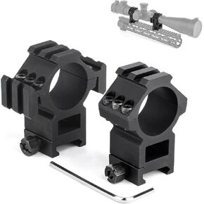 حامل حلقات نطاق عالي المستوى، حامل نطاق أسود لنطاقات أنبوب الجسم 30 مم و25 مم، مناسب لسكة Picatinny/Weaver مقاس 20 مم (عبوة من قطعتين) in Kuwait