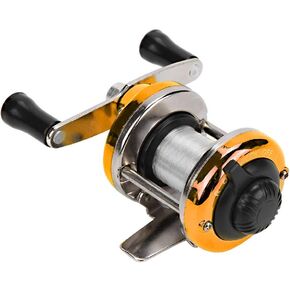 Drfeify Portable Ice Fishing Reel Wheel with Smooth Handle and High Brake Strength for Outdoor Casting - Suitable for River Fishing - Metal Blue in Saudi Arabia
