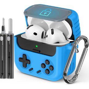 Inesore Retro Game Case for AirPods Pro/Pro 2 (Black) for Men Boy | Gamepad Design, Lock Buckle Anti-Drop Design, Hard PC+TPU Shockproof Cover, Comes with Keychain, Cleaner Kit in Saudi Arabia