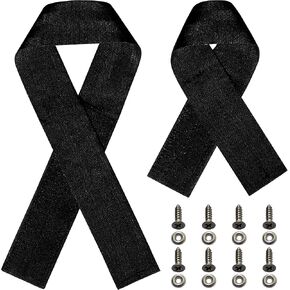 Fishing Rod Holder Straps for Boat Deck, Secures 5 Rods, 28.35-inch Handle Strap & 18.5-inch Rod Tip Strap with Stainless Steel Hardware, Multi-Purpose Use, Black in Kuwait