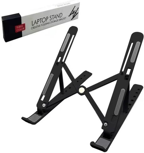Foldable Laptop Stand for Desk - Adjustable Height Laptop Stand for Computer and Tablete - Portable and Ergonomic Laptop Riser with Suspension Bracket for Home and Office,White in Saudi Arabia