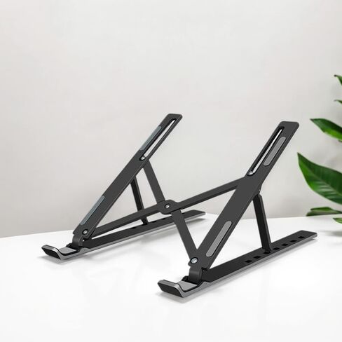 Foldable Laptop Stand for Desk - Adjustable Height Laptop Stand for Computer and Tablete - Portable and Ergonomic Laptop Riser with Suspension Bracket for Home and Office,White in Saudi Arabia