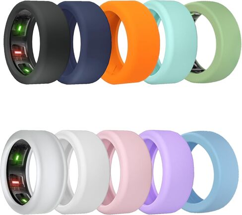 10 عبوات من الأغطية الحلقية المتوافقة مع Oura Ring Gen 4/4 سيراميك، الجيل 3، حافظة حماية من السيليكون المرن المضاد للخدش للرجال والنساء أثناء ممارسة التمارين الرياضية في صالة الألعاب الرياضية، مقاسات S (5,6,7,8,9)، متعدد الألوان in Kuwait